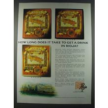 1986 Rioja Wine Ad - How long does it take to get a drink in Rioja?