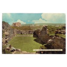 KING ARTHUR'S CHAPEL, TINTAGEL CORNWALL vintage used postcard by Harvey Barton =