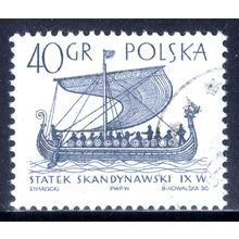 POLAND 1965, Sailing Ships - 9th Century Scandinavian "Gokstad", 40 G, CTO