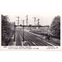 LB&SCR Signal Gantry South Croydon Down Home Railway Signals Postcard