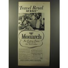 1953 BOAC British Overseas Airways Corporation Ad - The Monarch No Extra Fare