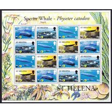 St. Helena WWF Sperm Whale Sheetlet of 4 sets 2002 MNH SG#872-875