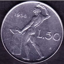 1956 Italy 50 Lire Coin