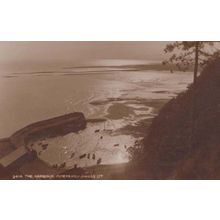 Minehead Harbour Antique Aerial Birds Eye Postcard