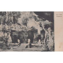 The Lion Cave Elephanta Bombay Postcard