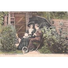 Giant Umbrella Old Romance Persuasion Postcard