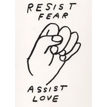 Resist Fear Assist Love Human Rights Sign Protest Politics Postcard