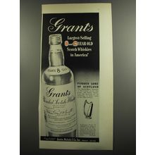 1952 Grant's Scotch Ad - Grant's largest-selling 8 and 12 year old Scotch
