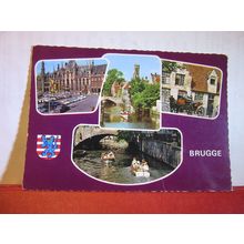 multiview, BRUGGE, BELGIUM used postcard 1972 postmark =
