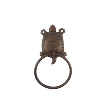 Pack Of 2] Rustic Copper Cast Iron Decorative Turtle Towel Holder 8""