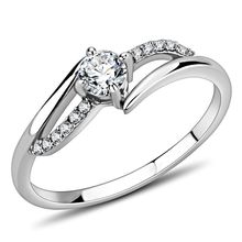 DA144 - High polished (no plating) Stainless Steel Ring with AAA Grade CZ in...