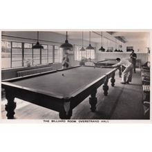 Billiards Room Overstrand Hall Convalescent Home Norfolk Vintage RPC Postcard