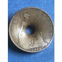 World War One Dated 1914 Coin damaged by Shrapnel during WW1 Trench Art Blitz