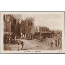 The Market at Lahej, Aden, c.1930 - Lehem RP Postcard