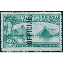 New Zealand 1907 2s blue-green Official SGO66 MNH