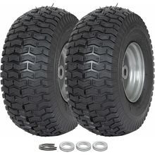 (2 Pack) WEIZE 15X6.00-6 Tire and Wheel Assembly, Replacement Riding Lawn Mower