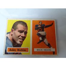1957 Topps Football Card # 007 Bobby Watkins Very Good (3) Chicago Bears