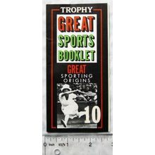 1988 Trophy Great Sports Booklet 10 Sporting Origins