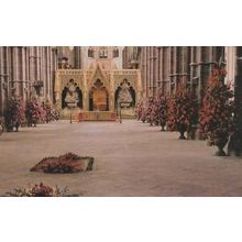 Nave Decorated With Flowers Blossom Westminster Abbey London Postcard