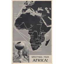 Greetings From Africa Map Glamour Water Carrier Real Photo Old Postcard