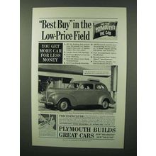 1939 Plymouth De Luxe Two-Door Touring Sedan Ad