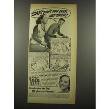 1939 Kellogg's Pep Cereal Ad - Don't You Ever Get Tired