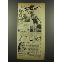 1939 Kellogg's Pep Cereal Ad - Get Tired Just Resting