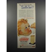 1953 Lennox Aire-Flo Heating Ad - Sniffle Test