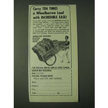 1980 Garden Way Research Garden Cart Ad - Carry ten times a wheelbarrow load