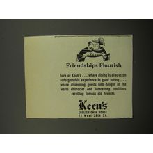1951 Keen's English Chop House Ad - Friendships flourish