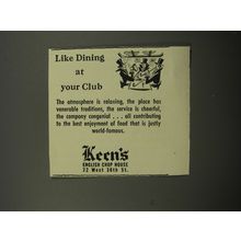1951 Keen's English Chop House Ad - Like dining at your club
