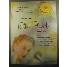 1951 Yardley Feather-Pressed Powder Ad - It's new! It's wonderful!
