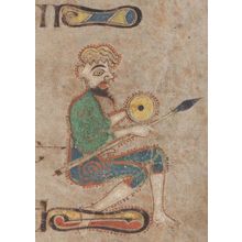 Book Of Kells Warrior With Spear & Shield Luke 3.26 Postcard