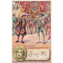 Henry VIII 8th Printed Signed Bendorps Cocoa Postcard Antique Trade Card