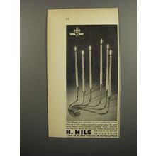 1953 H. Nils The Wave Candlestick Ad - The Wave - our graceful six-arm