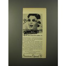 1954 American Optical Cosmetan Sunglasses Ad - Cosmetan you'll have to see it