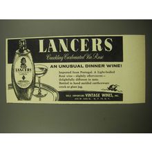 1960 Lancers Vin Rose Wine Ad - An unusual dinner wine