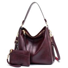 Women Fashion Shoulder Designer Purses and Handbags Two Piece Purple