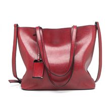 Women Genuine Leather Purses Handbags Tote Bag Shoulder Bag Red