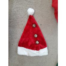 fleecy santa christmas hat with bells