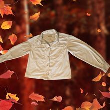 Democracy Womens Button Front Knit Polyester Jacket Bomber Ivory Small Pockets