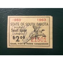 ICOLLECTZONE US South Dakota 1963 Resident Small Game Revenue Stamp VF used