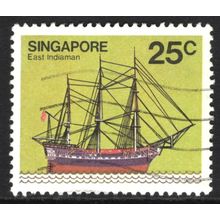 SINGAPORE 1980: SHIPS - 25c EAST INDIAMAN USED (G21)