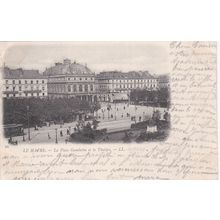 ED109 LE HAVRE - LA PLACE GAMBETTA ET LE THEATRE .LL PRINTED POSTCARD