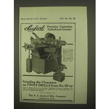 1922 Sanford Centerless Cylindrical Grinder Ad