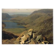 CRUMMOCK WATER & BUTTERMERE, CUMBRIA unused vintage postcard. =