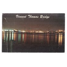 VINCENT THOMAS BRIDGE, SAN PEDRO, California, USA used postcard 1979 pm =