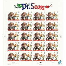 Dr. Seuss Sheet of Twenty 37 Cent Postage Stamps Scott 3835