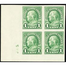 575, Superb NH 1¢ Block With J.H.S. Sideographer Initials - Stuart Katz