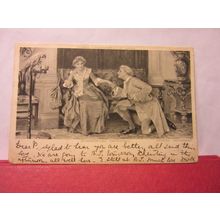 INTERRUPTED PROPOSAL by Sydney Muschamp used anique postcard art 1905 pm =